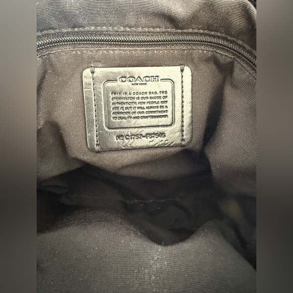 Coach Black Leather Shoulder Bag with Silver Hardware - Picture 6 of 12